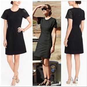 J. Crew | Black Eyelet Flutter Sleeve Dress